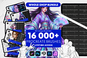 Procreate Brushes Whole Shop Bundle, a Brush Add-On by Selentaori Studio (Thumbnail 1 of 19)