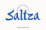 Saltza – A Decorative Handcrafted, a Handwritten Font by Four Lines Std. (Thumbnail 1 of 11)
