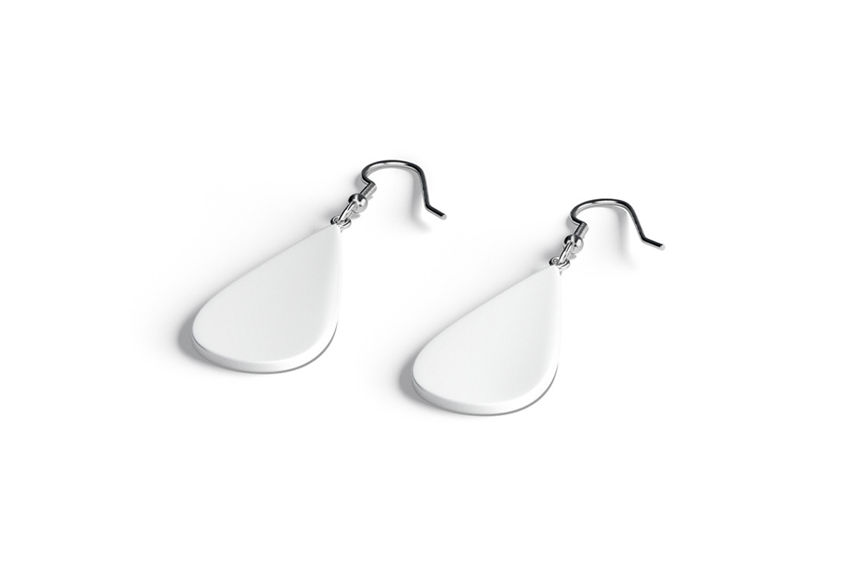 White Drop Earring Jewelry 3D Model, an Object 3D Model by rebrandy (Photo 5 of 9)
