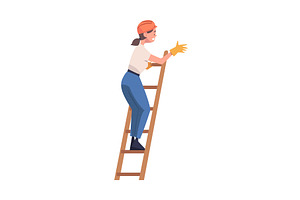 Woman Construction Worker Character, a Person Illustration by TopVectors