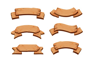 Wooden Empty Ribbon Signboard Plank, an Object Illustration by TopVectors
