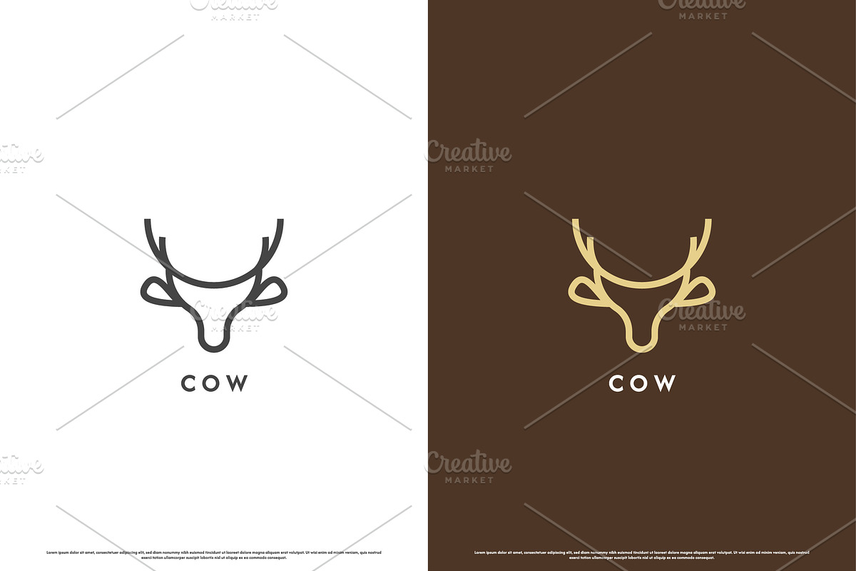 Cow Head Animal Logo Design Icon, a Branding & Logo Template by Morvana Crew
