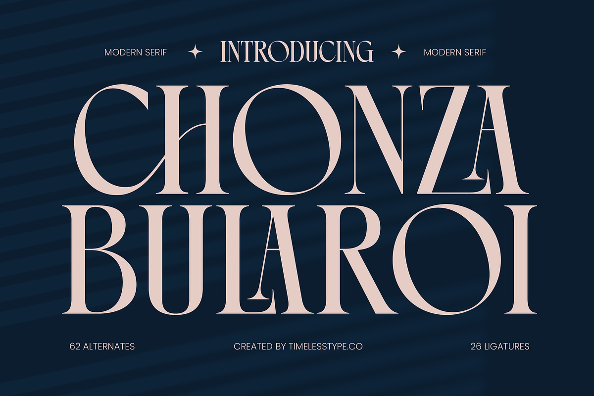 Chonza Modern Luxury Serif Font, a Serif Font by timelesstype.co (Photo 1 of 20)