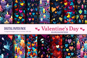 Seamless patterns for Valentines Day, a Texture Illustration by KENO Mascots