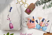 Watercolor Makeup Clipart PNG, an Object Illustration by Mespilia (Thumbnail 5 of 5)