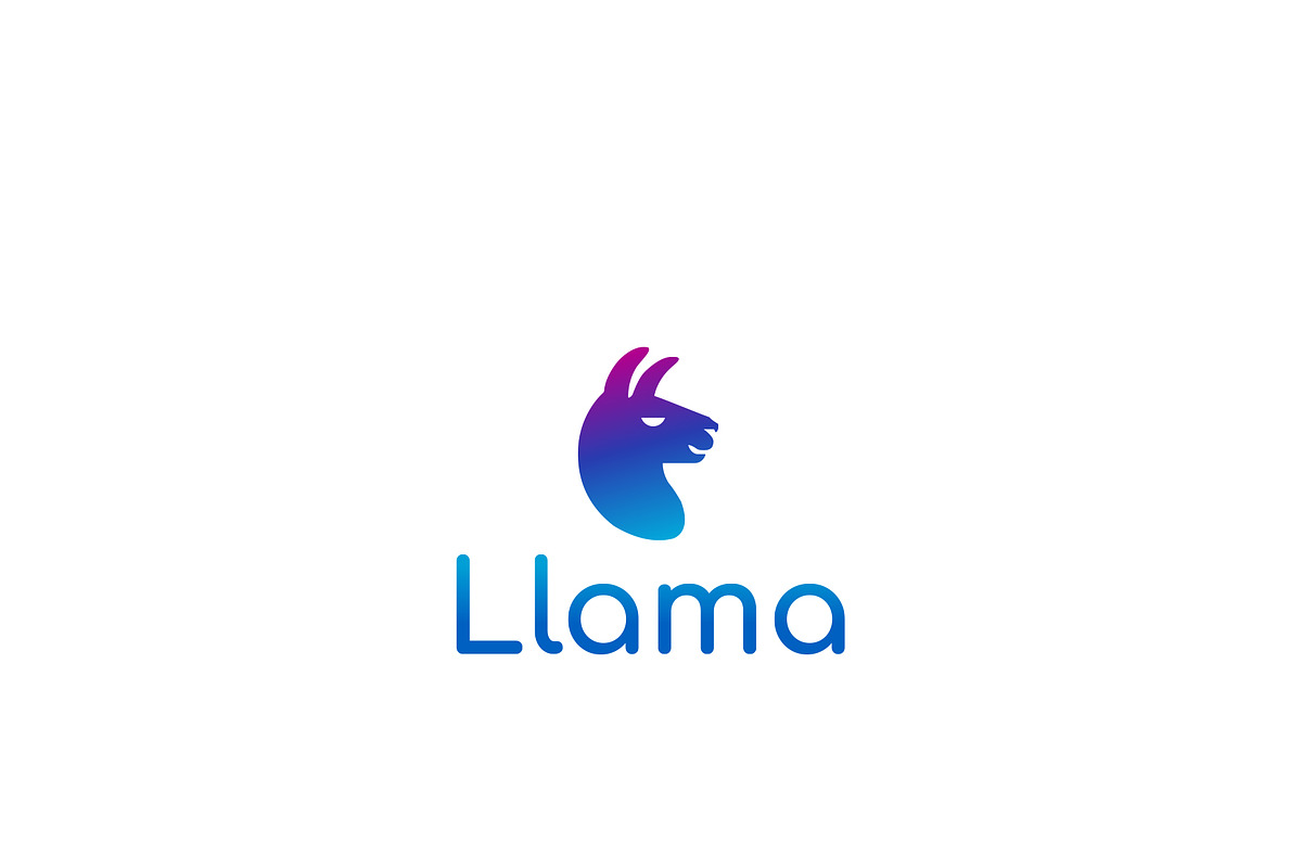 Gradient Llama Head Logo, a Branding & Logo Template by HueNestify (Photo 1 of 3)