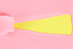 Torn color wrapped paper with space containing torn, blank, and paper