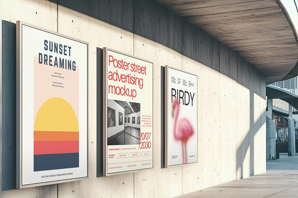 Poster street advertising Mockup, an Advertising Mockup by PixelPiknik (Photo 5 of 6)