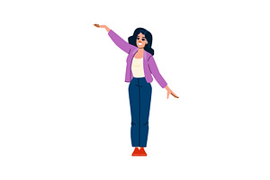 Young businesswoman showing, a Person Illustration by pikepicture
