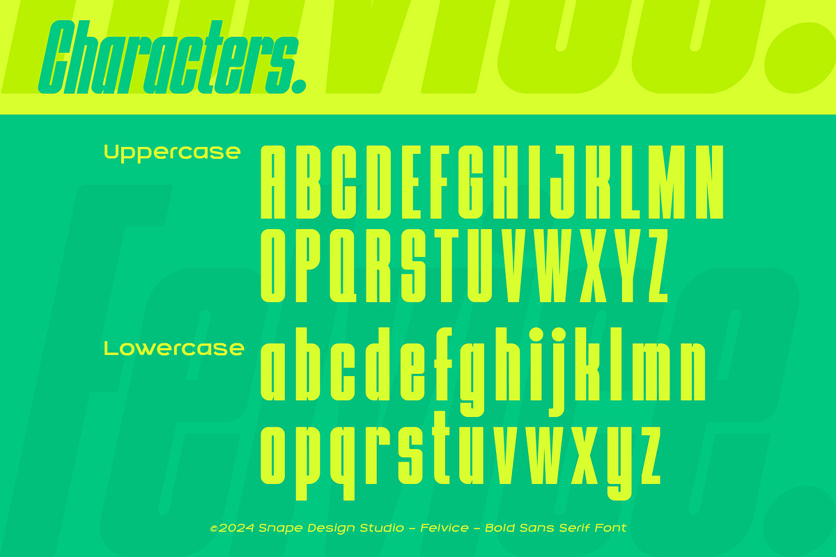 Felvice - The Bold Font, a Sans Serif Font by Snape Design Studio (Photo 3 of 12)
