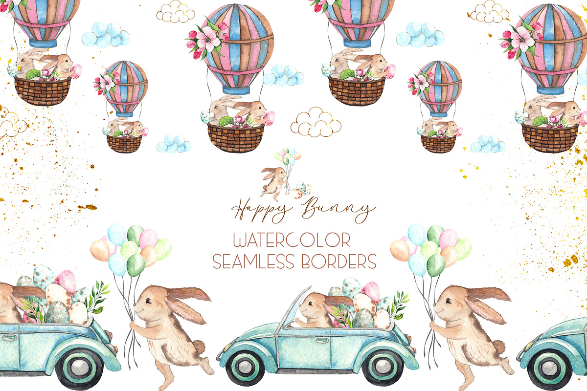 Easter Bunny. Watercolor collection, an Object Graphic by Ana-Sakuta (Photo 10 of 27)