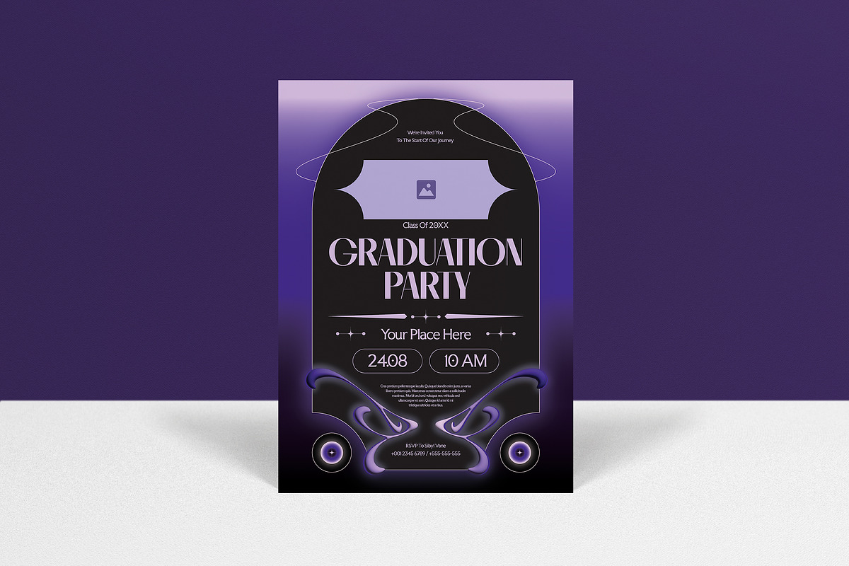 Purple Graduation Party Invitation, an Invitation Template by graphicook (Photo 1 of 3)