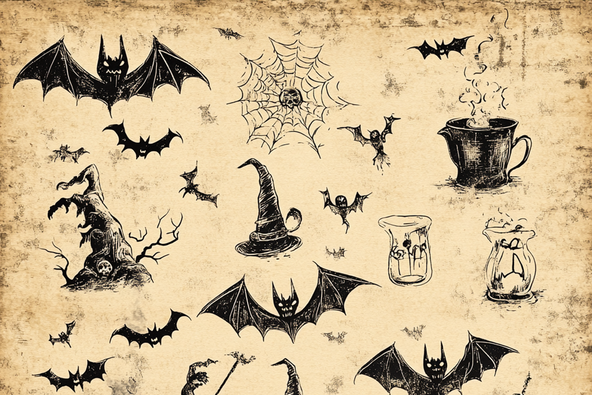 Retro Halloween on Tan Canvas, a Background Graphic by Printable Treasure (Photo 8 of 8)