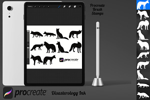 Fox Silhouette Set 1 Procreate Brush