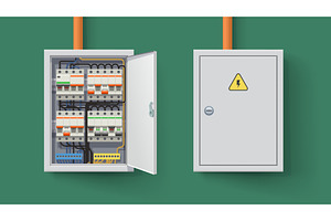 electric panel in set open and, an Illustration by IfH