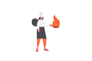Restaurant cook, vector flat style, a Person Illustration by Sky Pics Studio
