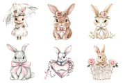 Cute Coquette Baby Bunny Clipart PNG, an Illustration by SinaCreation (Thumbnail 4 of 5)