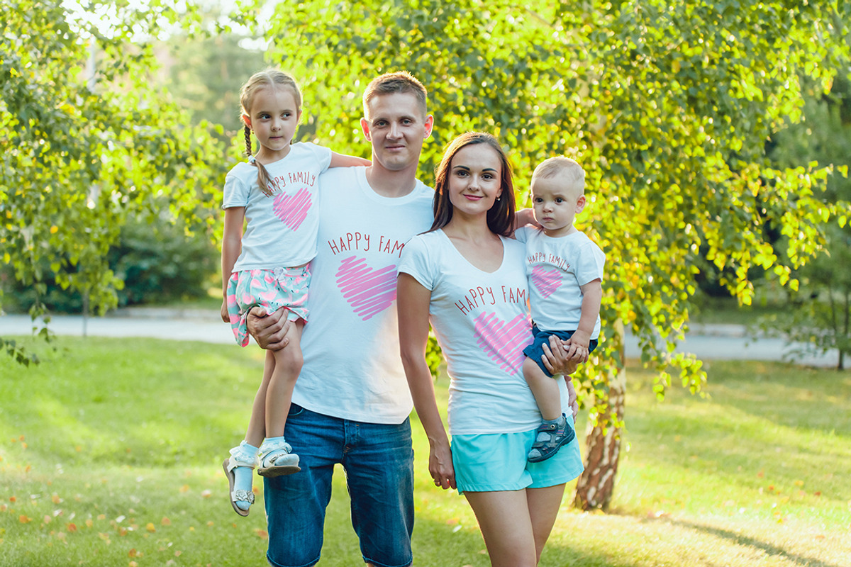 Happy Family T-Shirt Mock-Up, a Shirt Mockup by Freeman Studio (Photo 6 of 13)