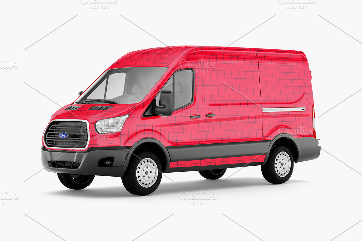 Ford Transit Truck Mockup 2 Views., an Advertising Mockup by SPEED APEX (Photo 4 of 5)