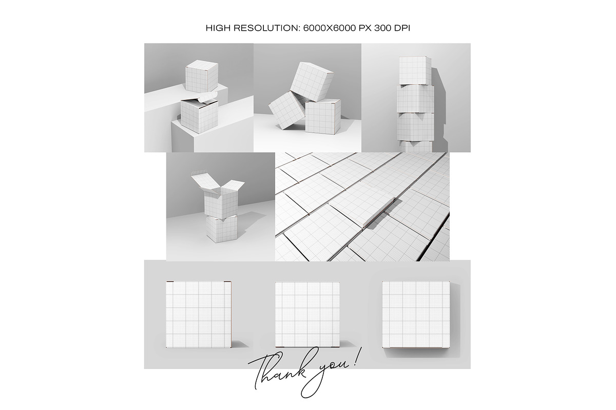 Square Box Mockup Set-3, a Packaging Mockup by Grid&Glow (Photo 8 of 8)