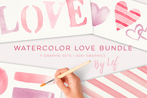 Watercolor Love Valentine Graphics