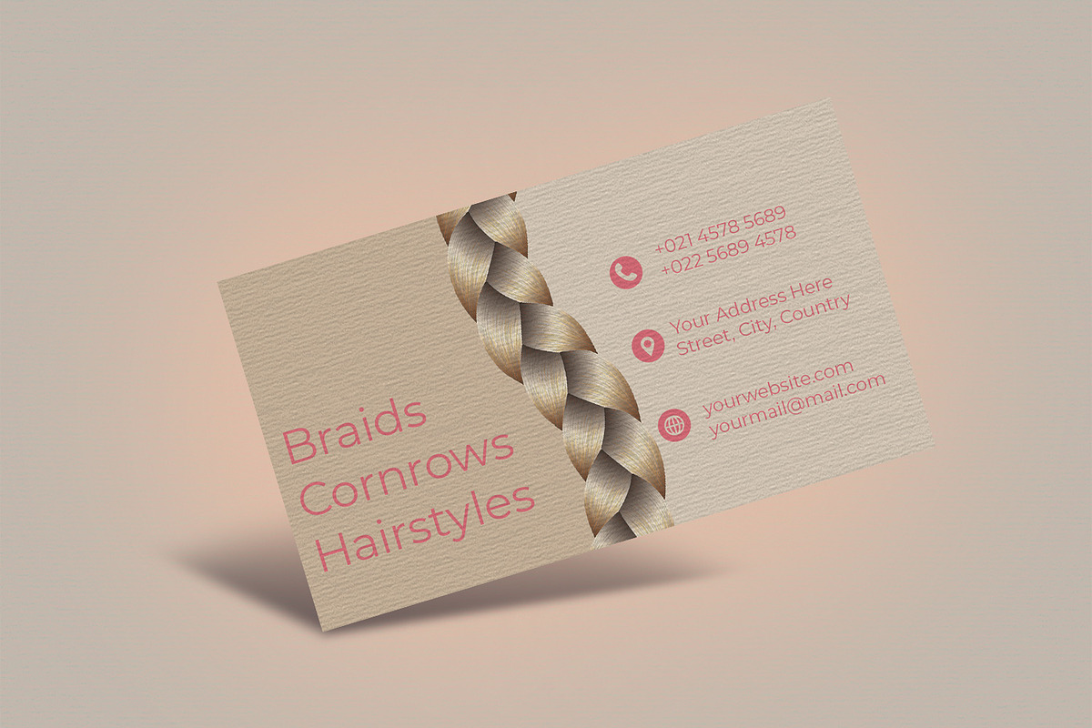 Braider's Business Card  Template, a Business Card Template by Kseniya-Omega (Photo 4 of 5)