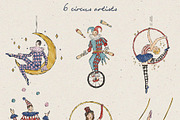 Vintage Watercolor Circus Clipart, an Object Illustration by Teresa Art Store (Thumbnail 4 of 9)