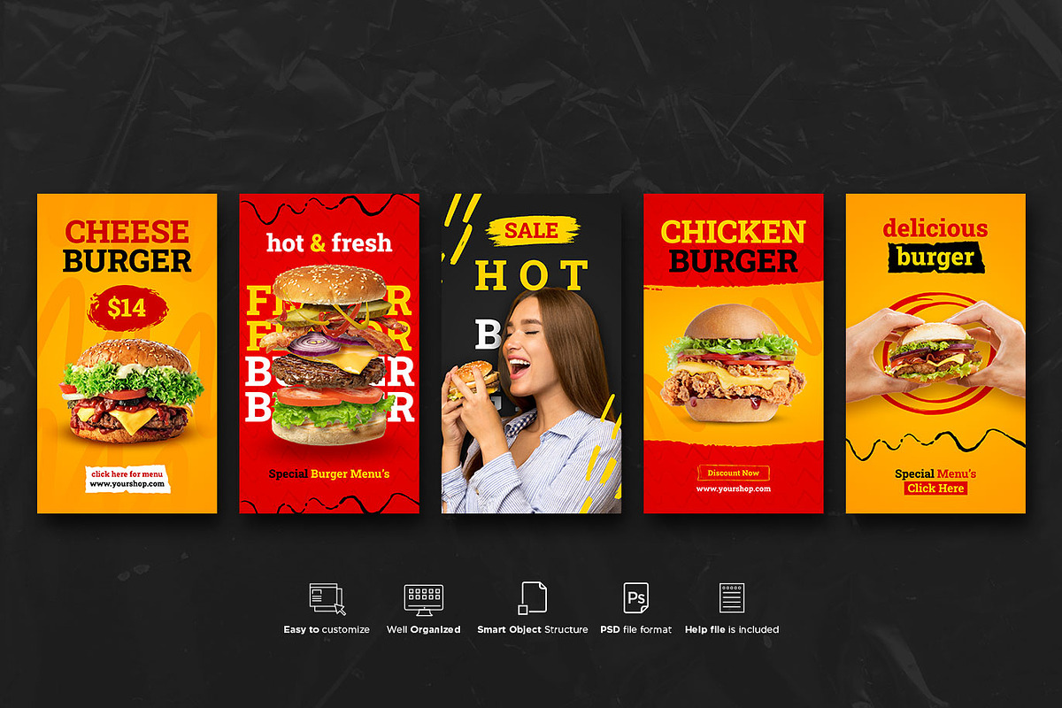 Food Instagram Story PSD Templates, a Social Media Template by Giraffe Design Studio (Photo 22 of 22)