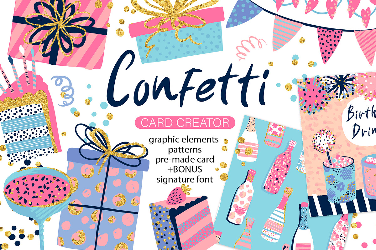 Confetti. Card creator, a Card Template by Artlavi_design (Photo 1 of 9)