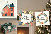 Scandi Houses Watercolor Clipart Set, an Illustration by Hanna's ArtLab (Thumbnail 6 of 8)