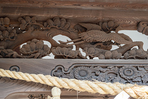 Wooden entrance carving at Oyama-Jinja Shrine in Kanazawa, Japan, an Architecture Photo by GoodGoods