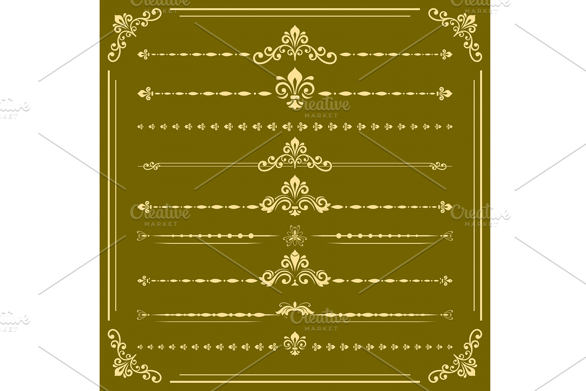 Vintage Big Set of Horizonyal Vector, a Decorative Illustration by FineArtStudio (Photo 1 of 3)