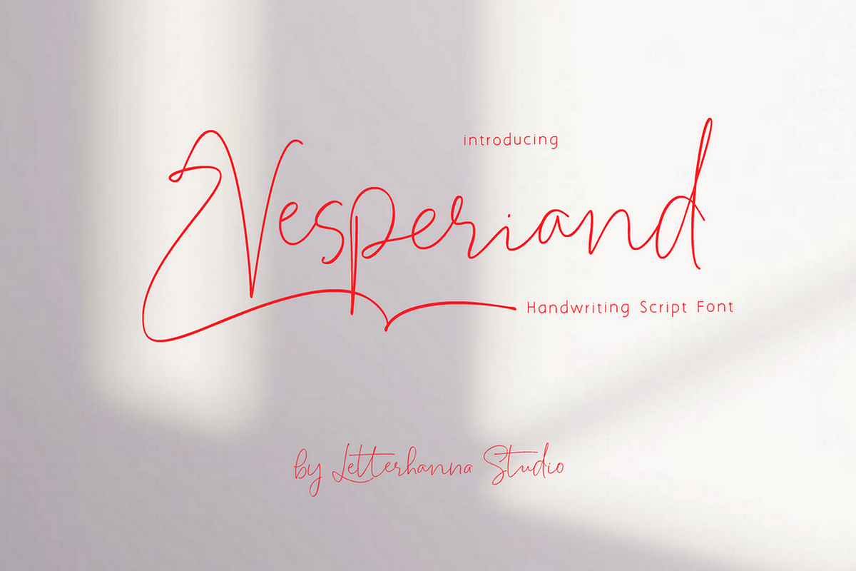 Vesperiand Handwriting Font, a Handwritten Font by Letterhanna Studio (Photo 2 of 13)