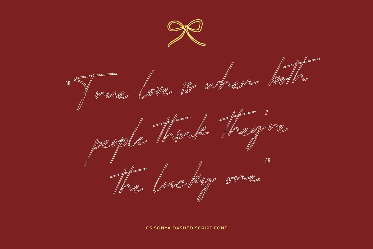 CS Sonya Dashed, a Script Font by Craft Supply Co. (Photo 2 of 8)