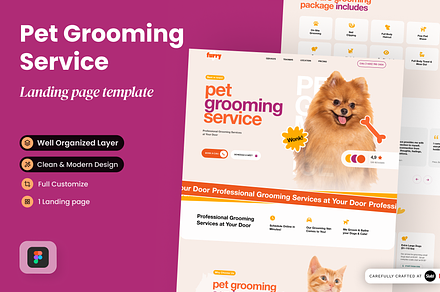 Pet Grooming Service Landing Page, a Landing Page Template by SLAB! Design
