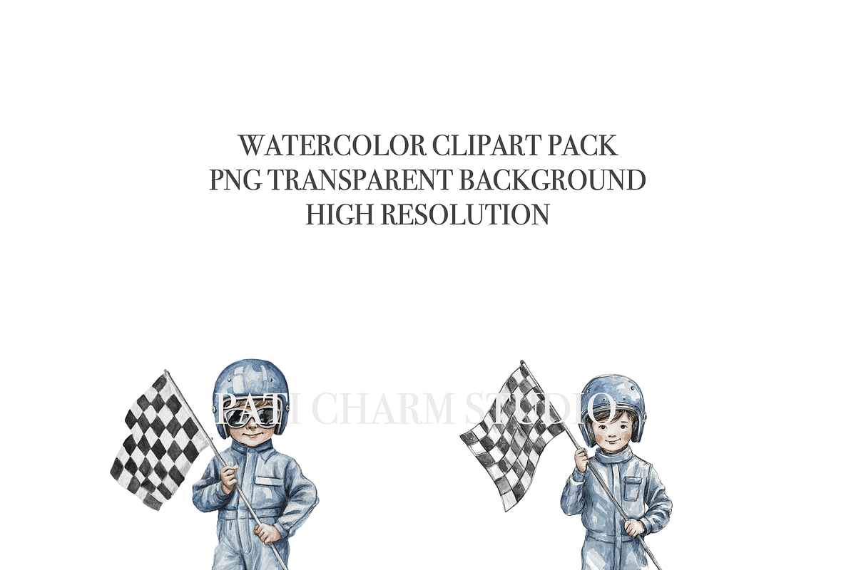 Motorbike Clipart Set, a Decorative Illustration by Pati Charm Studio (Photo 4 of 8)