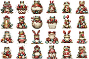 Whimsical Easter Frogs Clipart, an Illustration by designcity5 (Thumbnail 2 of 5)