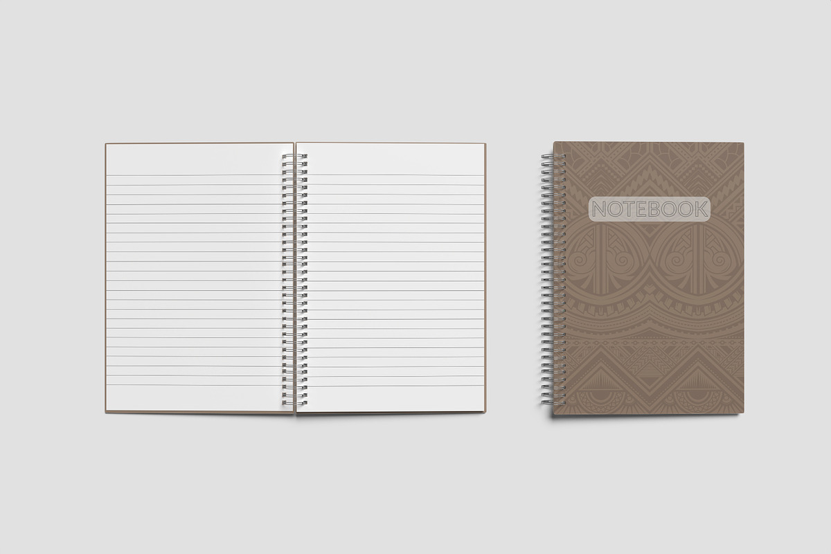A5 Spiral Notebook Mockup, a Print Template by rahmatmoscae (Photo 1 of 8)