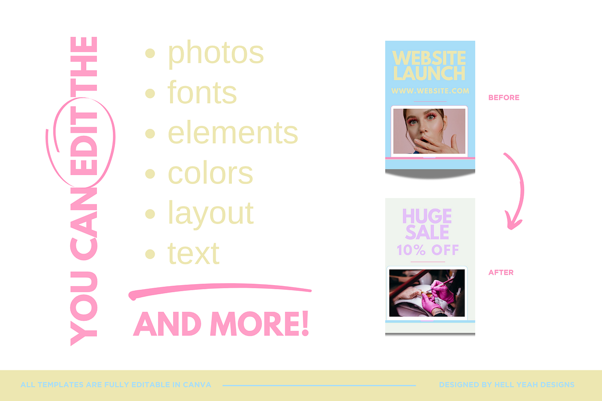 Pretty Pop Instagram Story Templates, a Social Media Template by Hell Yeah Designs (Photo 9 of 10)