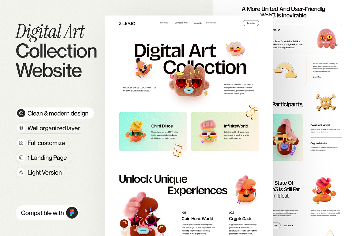 Digital Art Collection Landing Page, a Templates & Theme by sajon.co (Photo 1 of 2)