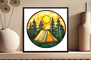 Round Stained Glass Summer Clipart2, an Illustration by DreamCafeArt (Thumbnail 2 of 7)