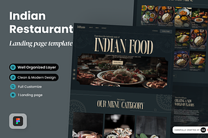 Indian Restaurant Landing Page, a Landing Page Template by SLAB! Design