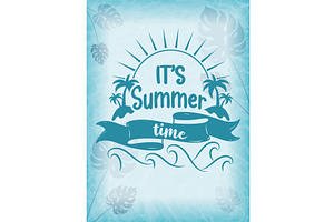 Its summer time poster with palms, an Object Illustration by studioDK