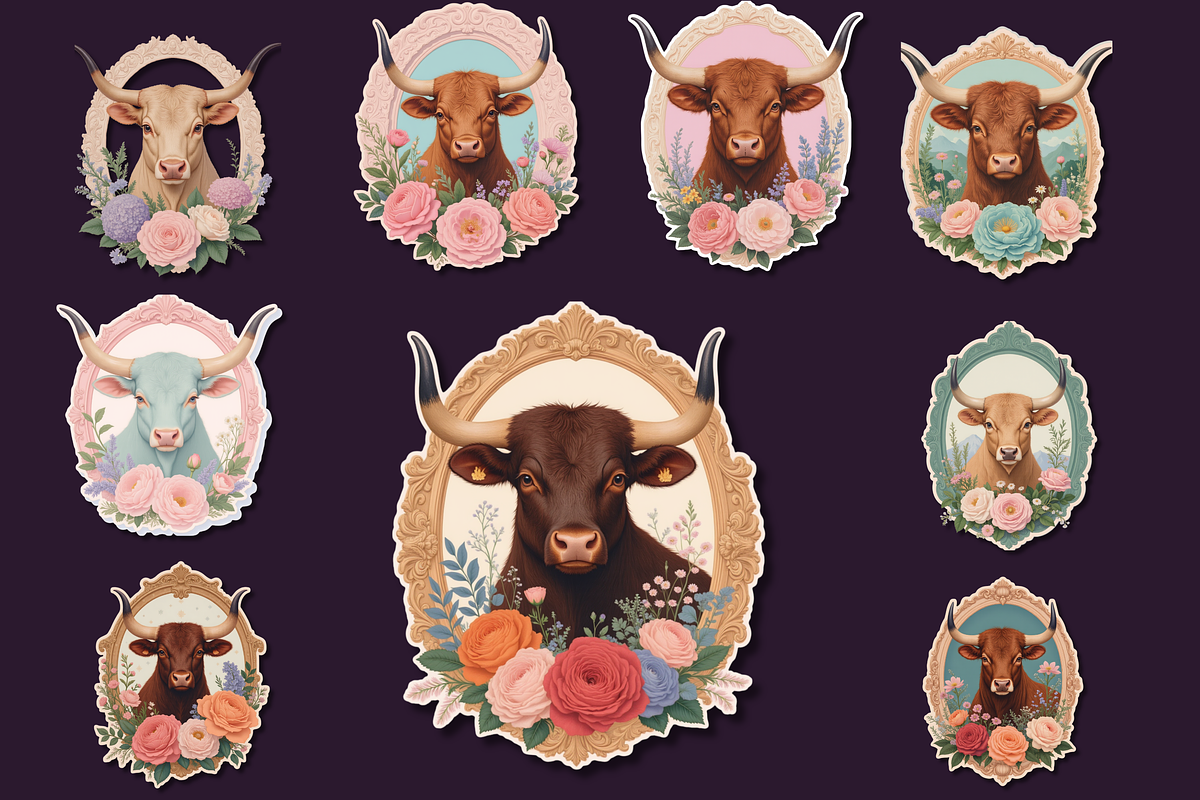 Bloom & Bull Taurus Clipart 64, an Object Graphic by Jakayla Digital Co (Photo 8 of 10)