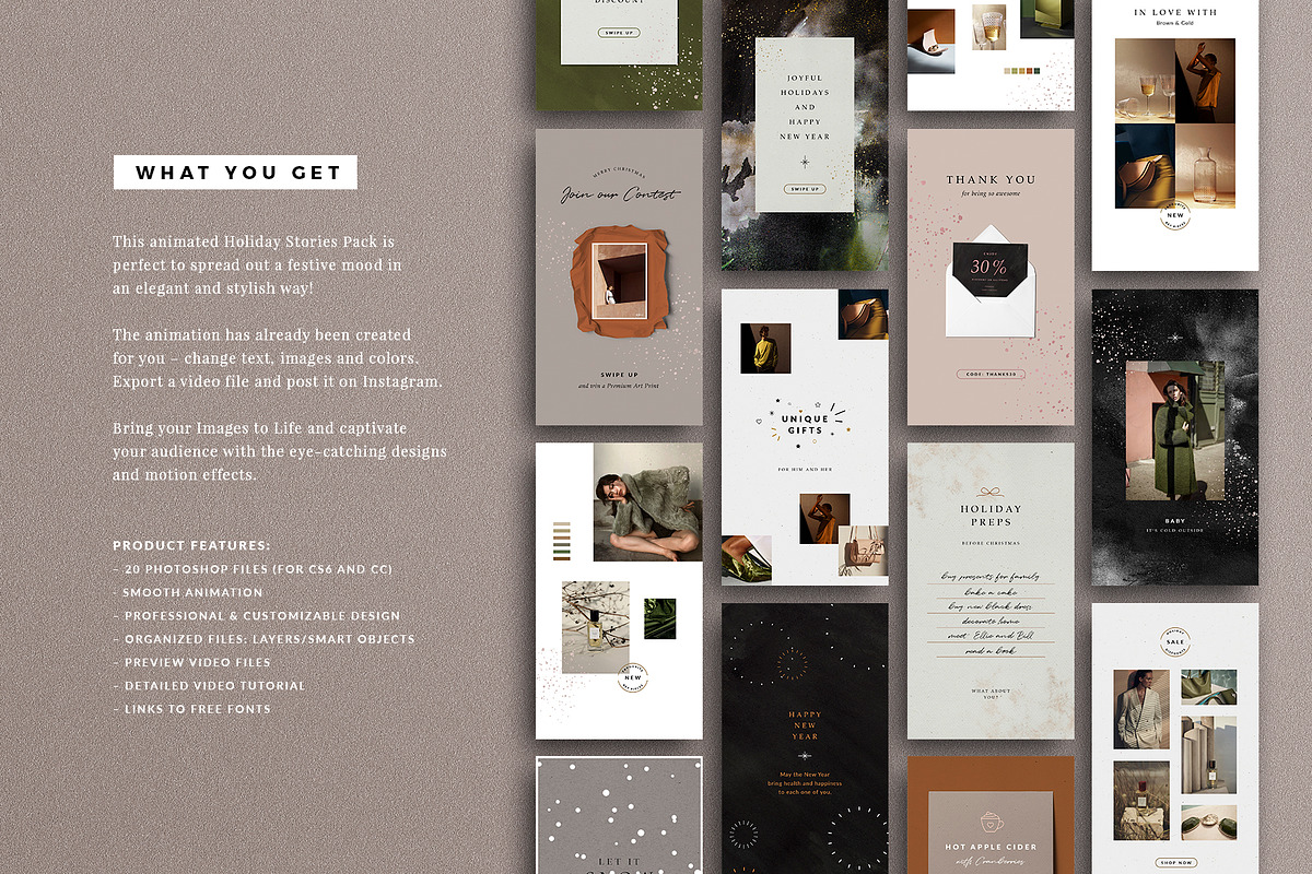 ANIMATED Holiday Instagram Stories, a Social Media Template by Ruby&Heart Studio (Photo 2 of 9)