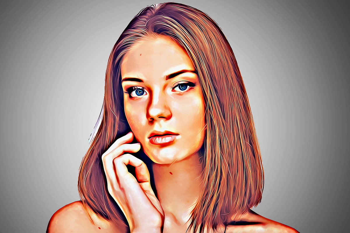 Retro Oil Portrait Photoshop Action, an Action Add-On by Studio Retouch (Photo 5 of 10)