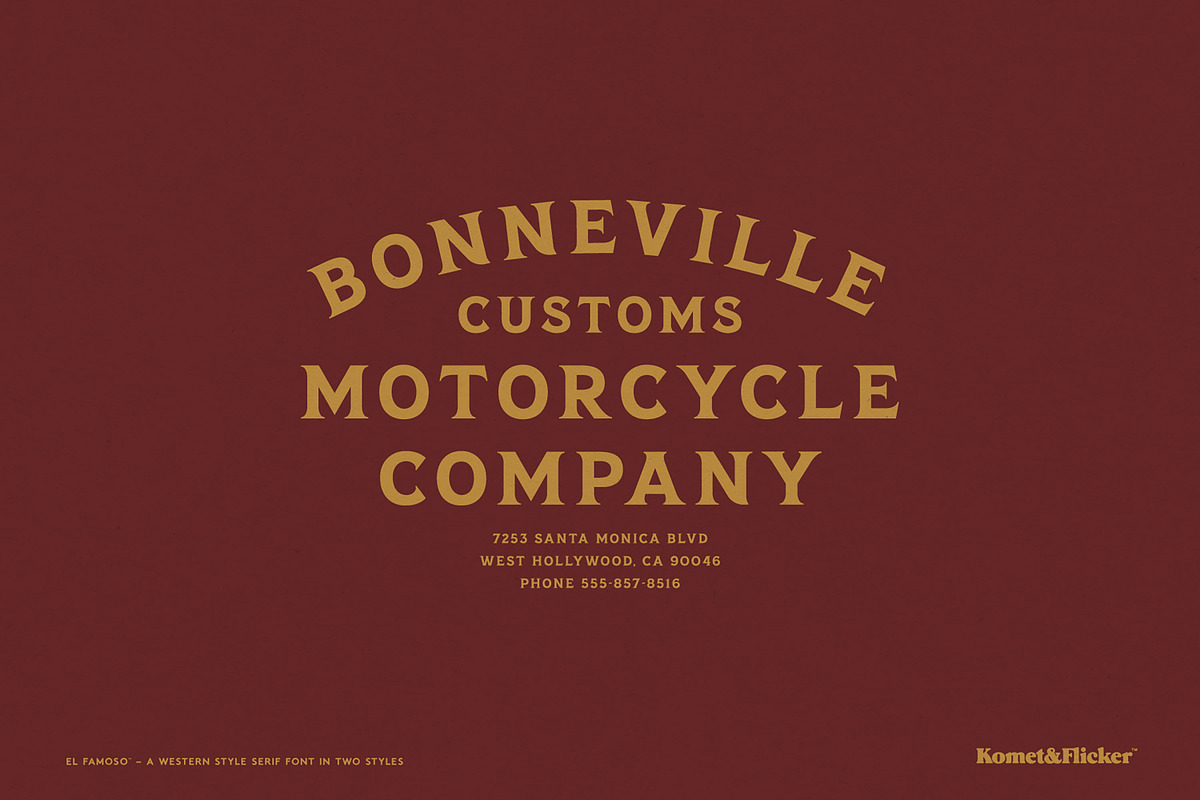 El Famoso - A Western Style Font, a Serif Font by Komet & Flicker (Photo 4 of 12)