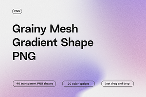 Grainy Mesh Gradient Shapes PNG