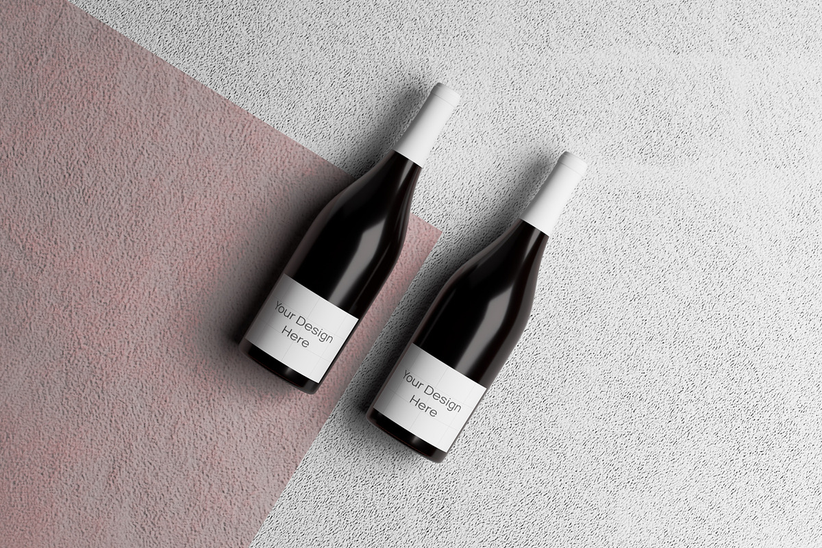 Wine Bottle Mockup With Environment, a Product Mockup by graphicook (Photo 3 of 5)