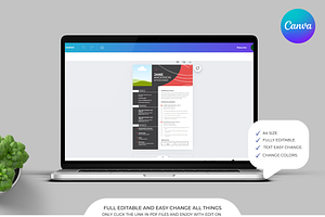Resume - CV Template Canva Word